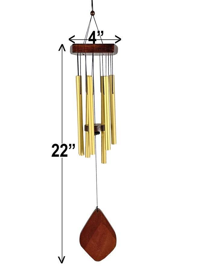 DigaNT جرس رياح ذهبي مصنوع يدويًا من 7 أنابيب معدنية، من ديجانت، لتزيين المنزل والشرفة والمكتب، يبعث على الطاقة الإيجابية، مصنوع من الألومنيوم، مثالي للتأمل | هدية رائعة لأعياد الميلاد والذكرى السنوية، مناسب للطقوس الدينية المنزلية (حسب علم الفاستو) وهدية تذكارية (ذهبي) - Image 5